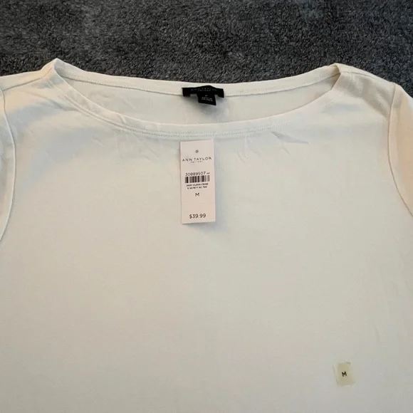 Ann Taylor Cream Long Sleeve Top - Picture 3 of 3